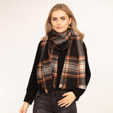 Plaid Scarf Featuring Fringe Details