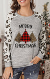 Merry Christmas Leopard Sleeve Sweater