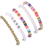 LOVE Heishi Beaded Stackable Bracelet 5pc Sets