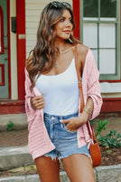 Pink Ribbed Cardigan