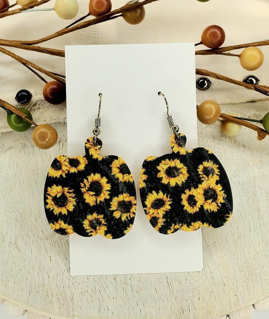 Genuine Leather Pumpkin Earrings