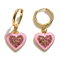 Tell Your Tale Huggie Hoop Heart Earrings