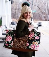 Floral Cheetah Weekender Bag