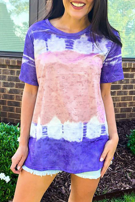Pretty Purple Tie-dye Print Tee