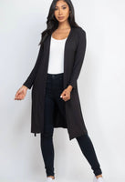 Open Front Belted Cardigan