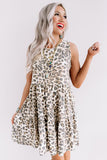 Cheetah Print Layered Ruffled Mini Dress