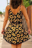 Sunflower Tassel Mini Dress