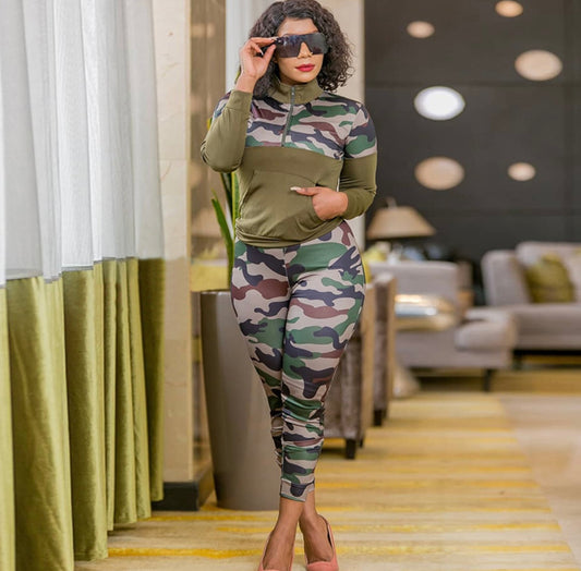Cali’s Curvy Camo Athleisure 2pc Set