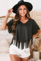 Bria’s Black Fringe Top