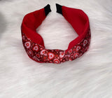 Red Multi Heart Twist Knot Headband