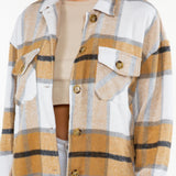 Camel Soft Knit Oversized Button Down Shacket