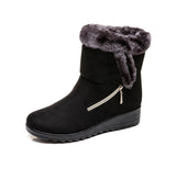 Black Plush Snow Boots
