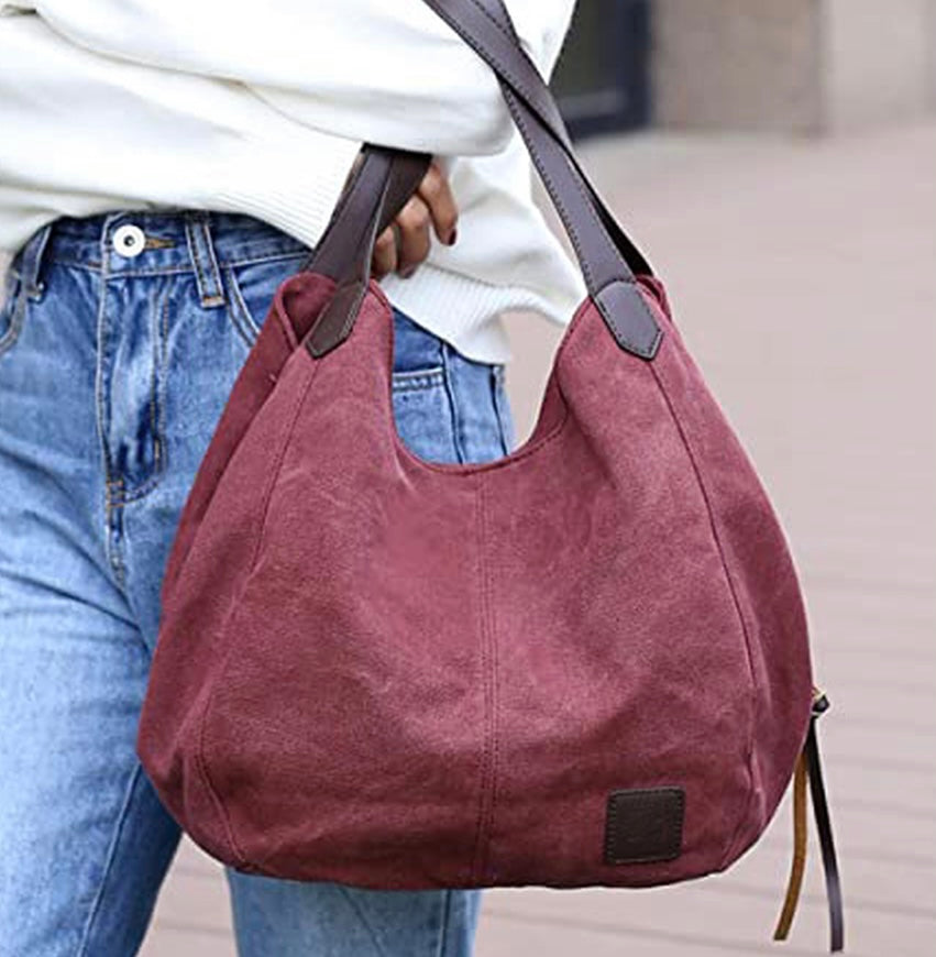 Boho Canvas Shoulder Bags - Several Color Options