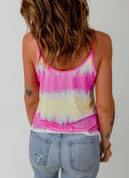 Spring Fling Tie Dye Criss Cross Tank Top