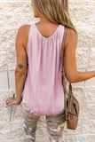 Pink Hollow-Out Tank Top