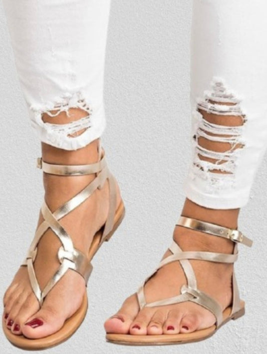 Goldy Locks Sandals- Gold or Apricot