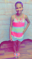 Spring Fling Tie Dye Criss Cross Tank Top