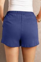 Blue or Green Casual Drawstring Shorts