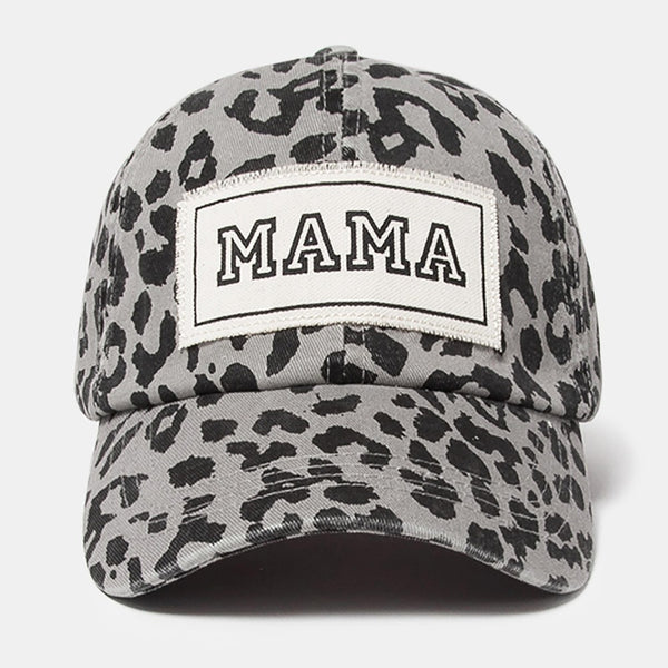 Leopard MAMA Baseball Cap- Gray or Taupe