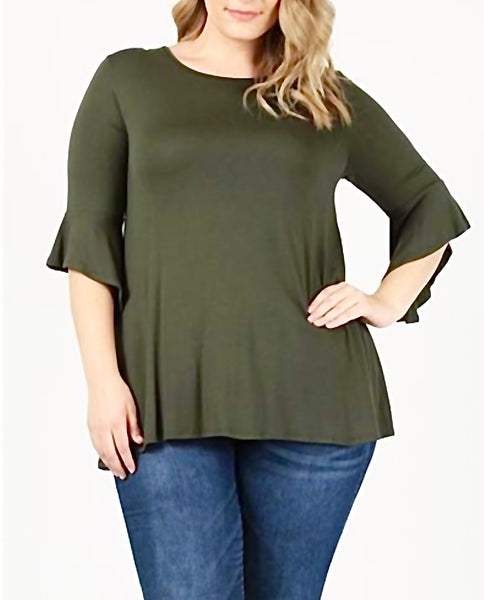 3/4 Sleeve Top, Olive