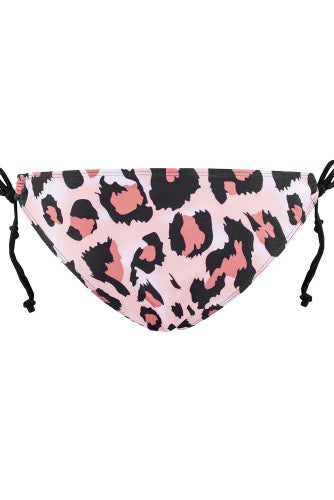 Leopard Colorblock Spaghetti Blouson Tankini Set