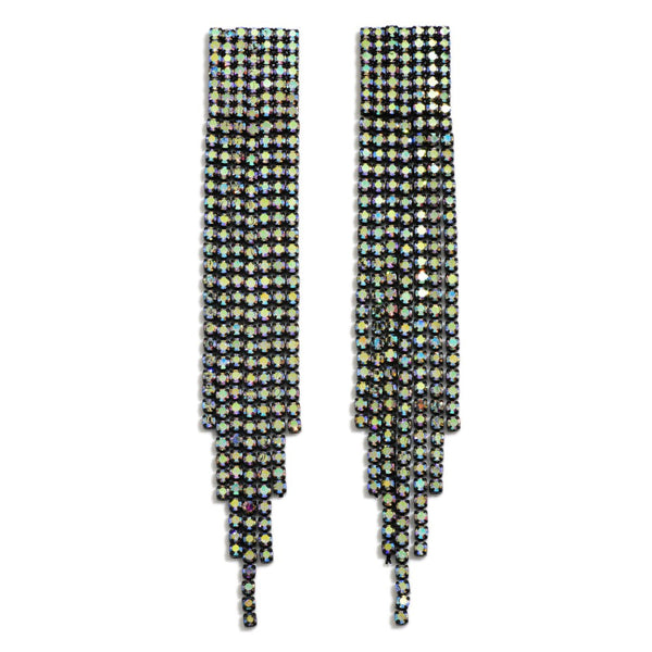Express Yourself Rhinestone Tassel Earrings-multiple colors