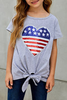 Mommy & Me Patriotic Flag Sequin Heart Top