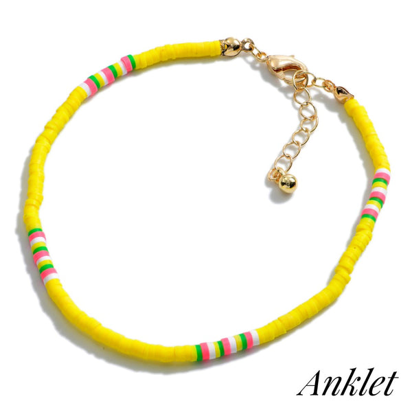 Colorful Heishi Bead Ankle Bracelet