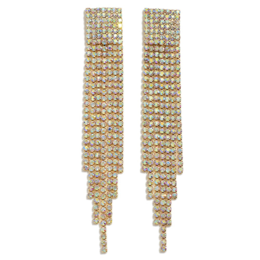Express Yourself Rhinestone Tassel Earrings-multiple colors