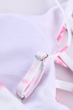 Tie-dye Crisscross Sports Bra Activewear Set-Pink or Gray