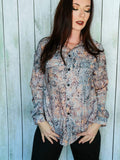 Brown Printed Pocketed Buttons Long Sleeve Shirt