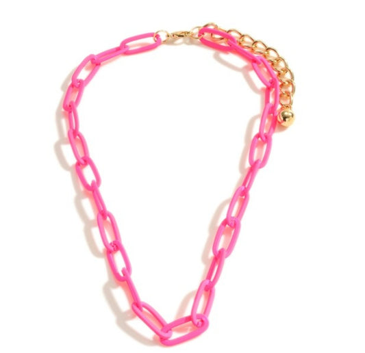 Matte Finish Large Chain Link Necklace