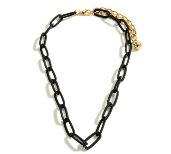 Matte Finish Large Chain Link Necklace