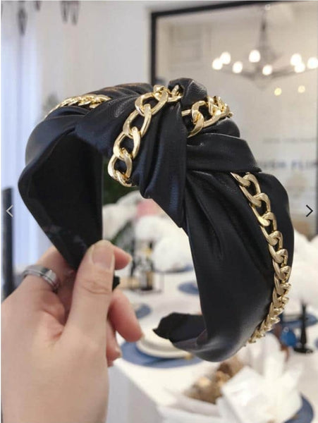 Leather Chain Headband Hair Accessory