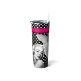 Polka Dot Marilyn Skinny Steel Tumbler with Straw, 20oz