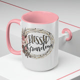 Blessed Grandma Two-Tone Coffee Mugs, 15oz