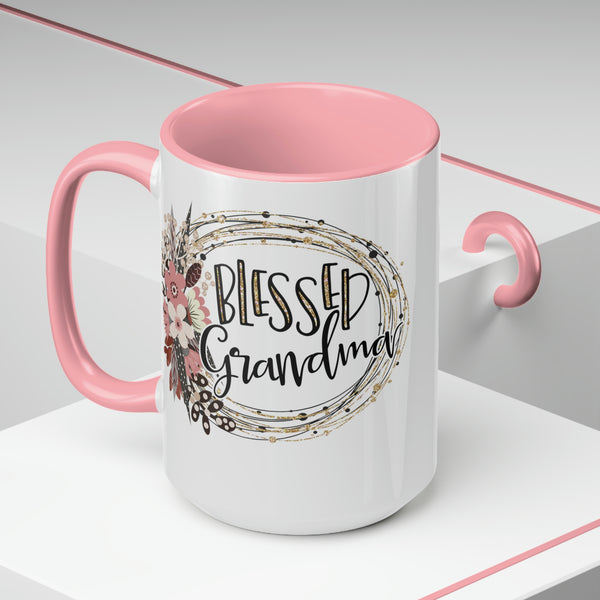 Blessed Grandma Two-Tone Coffee Mugs, 15oz