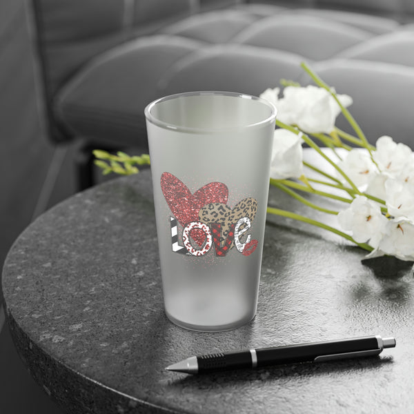 Love Frosted Pint Glass, 16oz