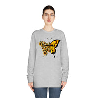 Faith Butterfly & sunflowers Long Sleeve Crewneck Tee