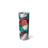 Take Me Out To The Ball Game Skinny Steel Tumbler with Straw, 20oz