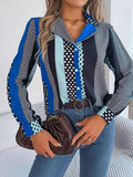 Polka Dot Contrast Long Sleeve Shirt