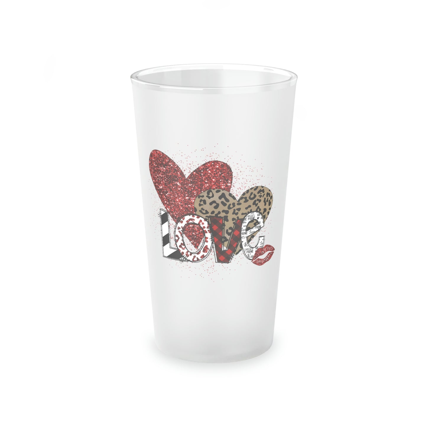 Love Frosted Pint Glass, 16oz