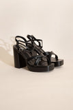 SODA VALOR CROSS ANKLE STRAP HEELS