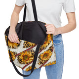 Leopard Sunflower Baseball Weekender Tote Bag