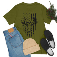 US Deer Skull-Unisex Bella Canvas Jersey Short Sleeve Tee