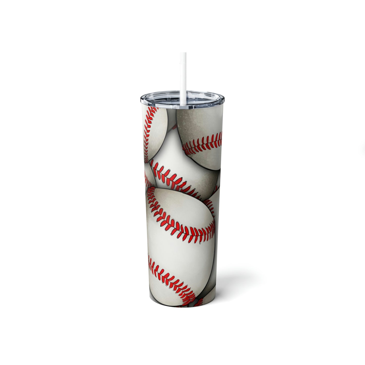 Baseball Team Name or Logo Skinny Steel Tumbler with Straw, 20oz