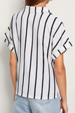 Striped Button Up Short Sleeve Shirt