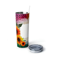 Wild Leopard Custom Photo Skinny Steel Tumbler with Straw, 20oz