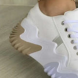 Lace-Up PU Leather Platform Sneakers