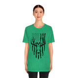 US Deer Skull-Unisex Bella Canvas Jersey Short Sleeve Tee